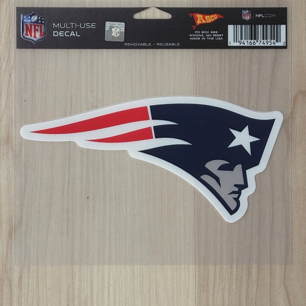 NFL New England Patriots Removable/Reusable Logo Decal